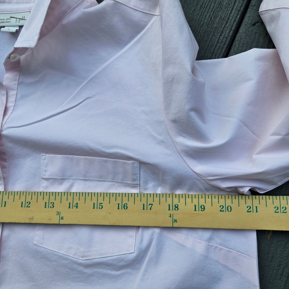 J. Jill White Shirt Collection Soft Pink Button-Up 3/4 Sleeve Womens Medium - Picture 7 of 9